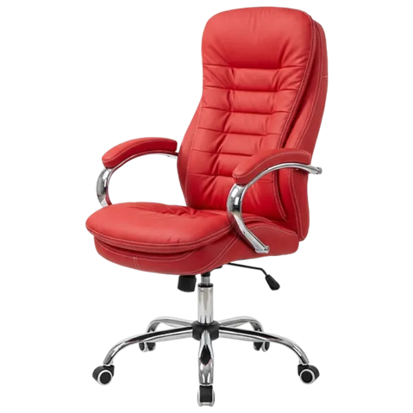 Fotoliu de birou Fabrik Home N-24 TOMAS Piele artificială/ Red Silver photo 1