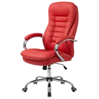 Fotoliu de birou Fabrik Home N-24 TOMAS Piele artificială/ Red Silver