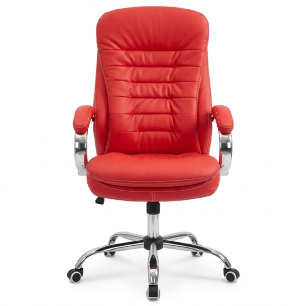 Fotoliu de birou Fabrik Home N-24 TOMAS Piele artificială/ Red Silver photo 2