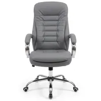 Fotoliu de birou Fabrik Home N-24 TOMAS Piele artificială/ Light Gray Silver photo 3