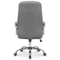 Fotoliu de birou Fabrik Home N-24 TOMAS Piele artificială/ Light Gray Silver photo 4