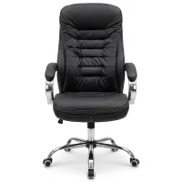 Fotoliu de birou Fabrik Home N-24 TOMAS Piele artificială/ Black Silver photo 3