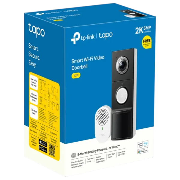 Sonerie inteligentă TP-Link Outdoor TAPO D235 White photo 3
