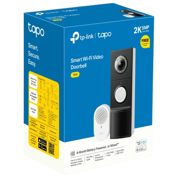 Sonerie inteligentă TP-Link Outdoor TAPO D235 White photo 3