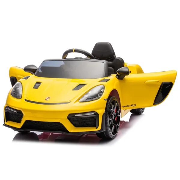 Электромобиль Porsche 718 Spyder Dake P718/4 8 км/ч / 30 кг / 3+ / Желтый photo 2