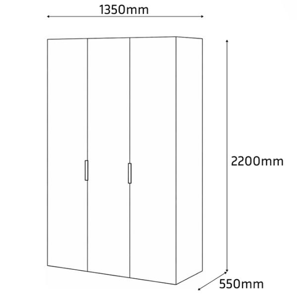 Dulap Fabrik Home Hardy 3 135 x 55 x 220 / PAL / Alb photo 4
