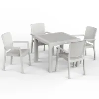Садовый стол Mobiland Rattan Квадратный / Серый Белый photo 2