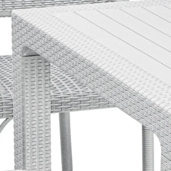Садовый стол Mobiland Rattan Квадратный / Серый Белый photo 3