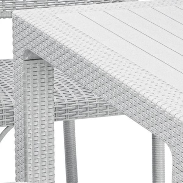 Садовый стол Mobiland Rattan Квадратный / Серый Белый photo 3