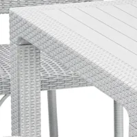Садовый стол Mobiland Rattan Квадратный / Серый Белый photo 3