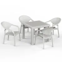 Садовый стол Mobiland Rattan Квадратный / Серый Белый photo 4