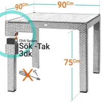 Садовый стол Mobiland Rattan Квадратный / Серый Антрацит photo 2
