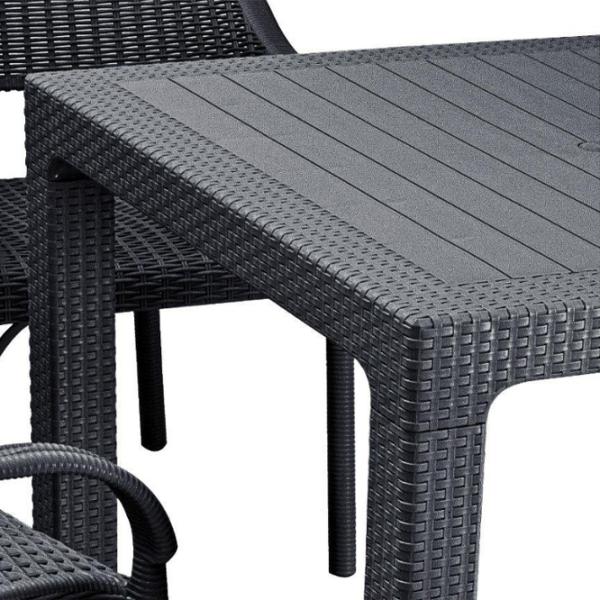 Садовый стол Mobiland Rattan Квадратный / Серый Антрацит photo 4