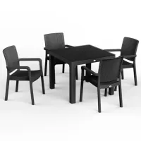 Садовый стол Mobiland Rattan Квадратный / Серый Антрацит photo 5