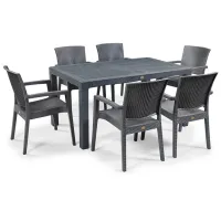 Masă de grădină Mobiland Rattan Dreptunghiular / Gray Anthracite photo 2