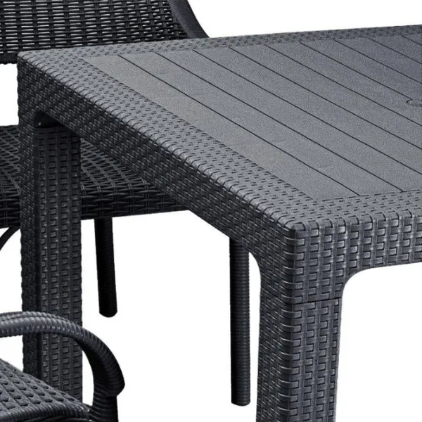 Садовый стол Mobiland Rattan Прямоугольный / Серый Антрацит photo 4