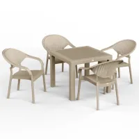 Садовый стол Mobiland Rattan Квадратный / Серый Капучино photo 2