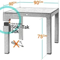 Садовый стол Mobiland Rattan Квадратный / Серый Капучино photo 4
