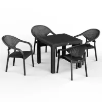 Садовый стул Mobiland Bamboo Пластик / Пластик / Antracit photo 4