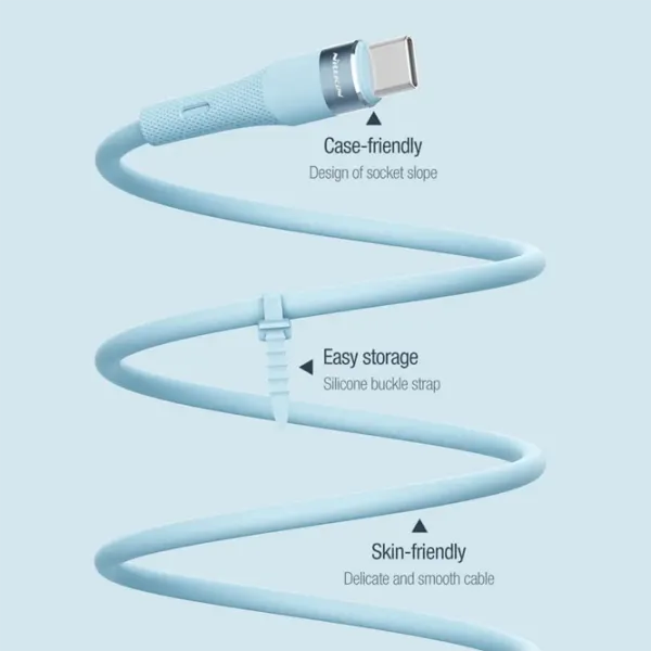 Кабель для телефона Flowspeed Nillkin USB Type-C + USB Type-C 1.2 м / Синий photo 6