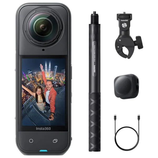 Cameră action Insta360 X5 Motorcycle Bundle 72 MP / 2400 mAh / Black photo 1