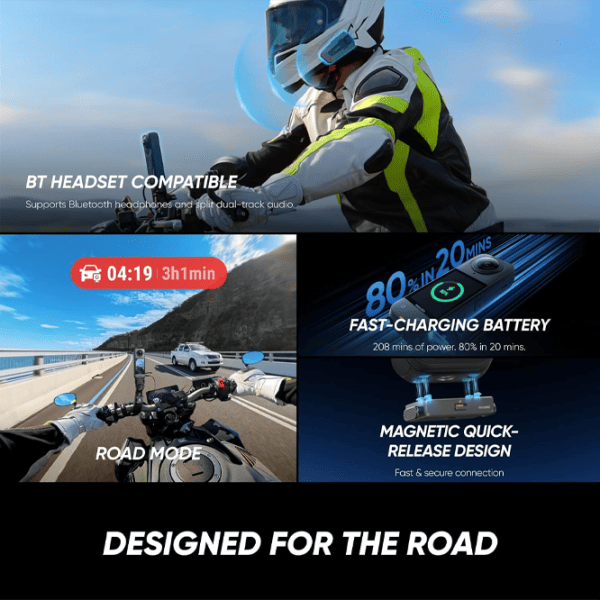 Cameră action Insta360 X5 Motorcycle Bundle 72 MP / 2400 mAh / Black photo 8