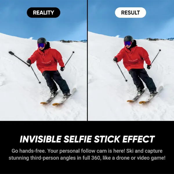 Cameră action Insta360 X5 Ski Bundle 72 MP / 2400 mAh / Black photo 3