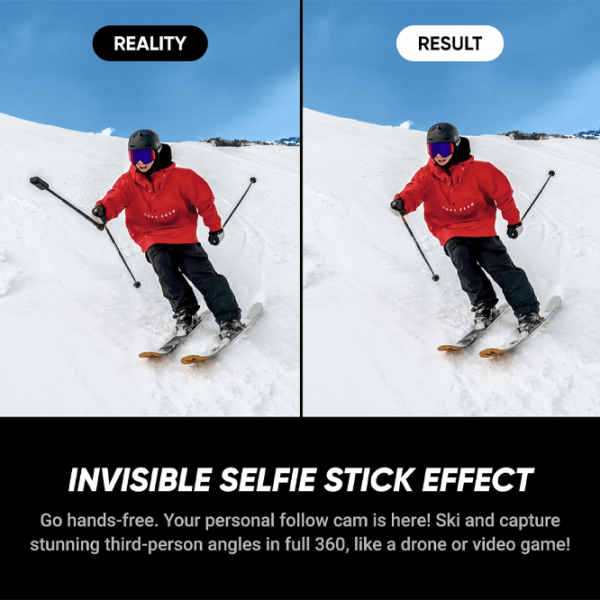 Cameră action Insta360 X5 Ski Bundle 72 MP / 2400 mAh / Black photo 3