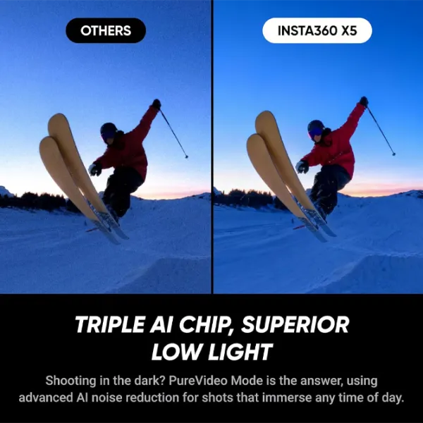Cameră action Insta360 X5 Ski Bundle 72 MP / 2400 mAh / Black photo 4
