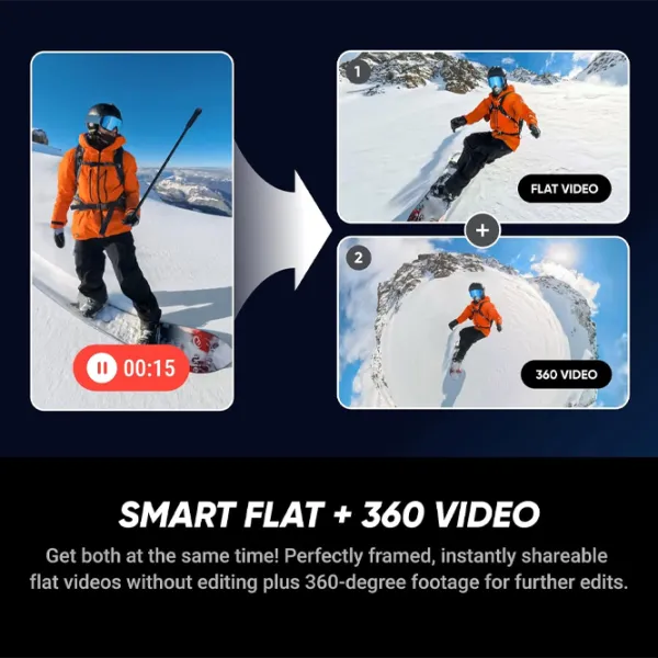 Cameră action Insta360 X5 Ski Bundle 72 MP / 2400 mAh / Black photo 6