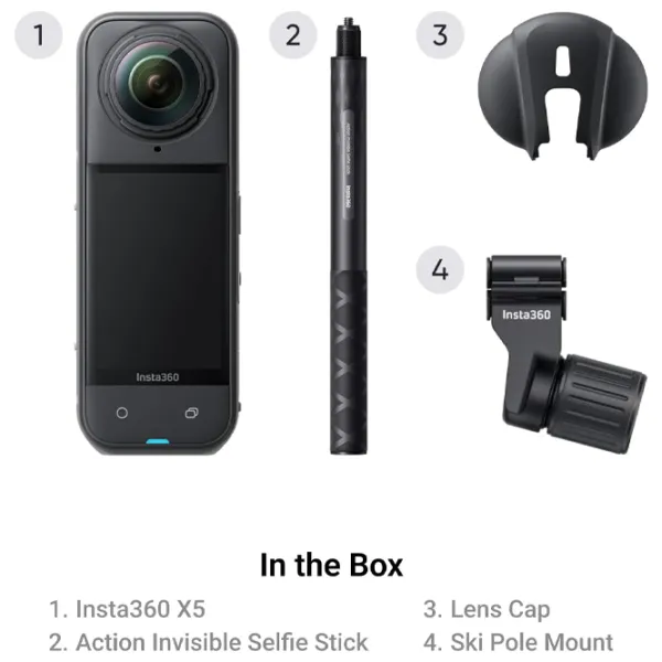 Cameră action Insta360 X5 Ski Bundle 72 MP / 2400 mAh / Black photo 10
