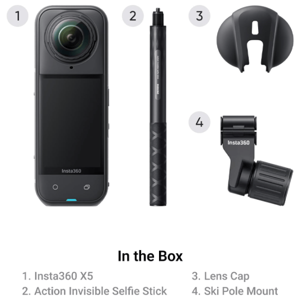 Cameră action Insta360 X5 Ski Bundle 72 MP / 2400 mAh / Black photo 10