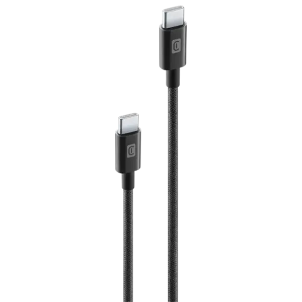 Кабель для телефона Power Braided Cellularline USB Type-C + USB Type-C 2.5 м / Черный photo 1
