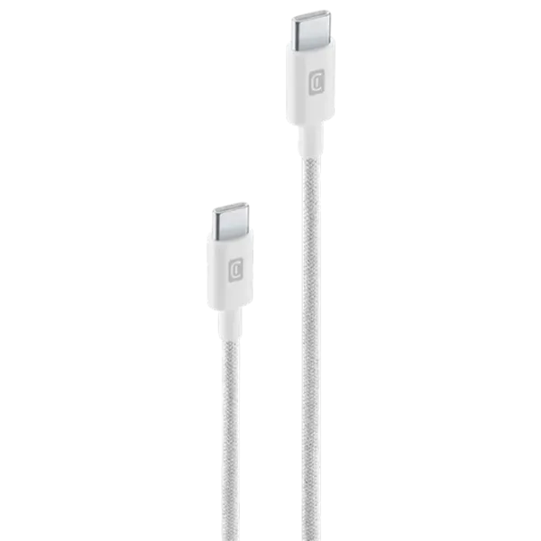 Кабель для телефона Power Braided Cellularline USB Type-C + USB Type-C 2.5 м / Белый photo 1