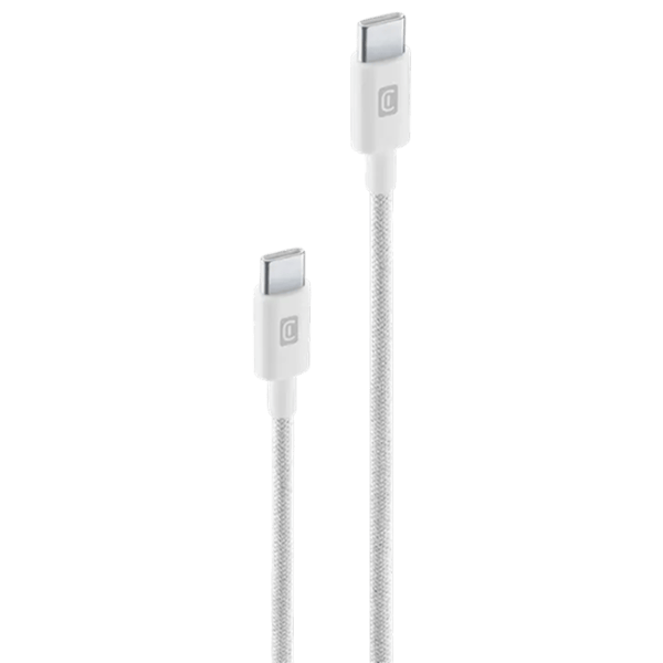 Кабель для телефона Power Braided Cellularline USB Type-C + USB Type-C 2.5 м / Белый photo 1