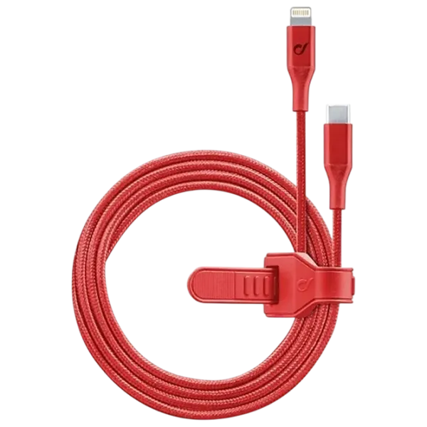 Кабель для телефона Strip MFI Cellularline USB Type-C + Lightning 1 м / Красный photo 1