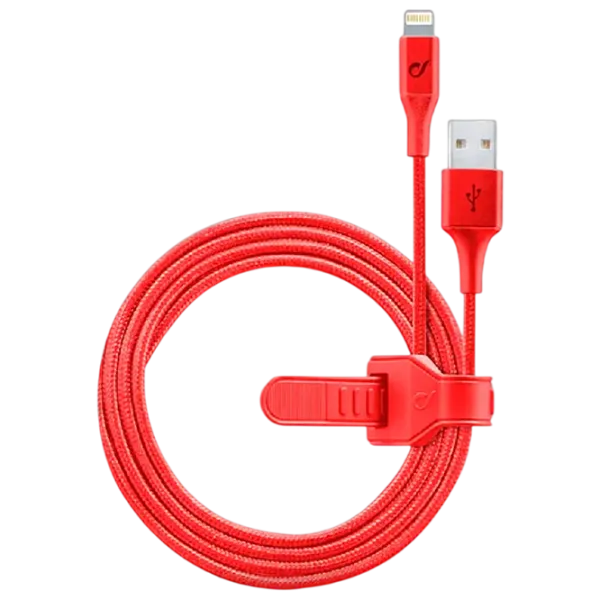 Кабель для телефона Strip MFI Cellularline USB + Lightning 1 м / Красный photo 1