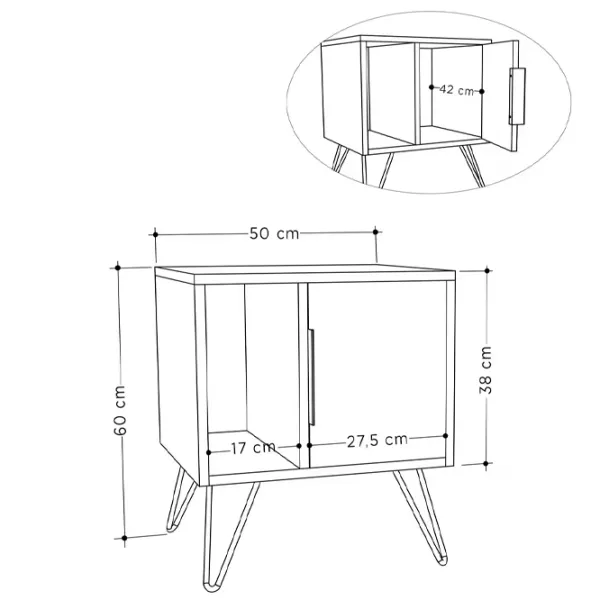 Тумбочки Decortie GLYNN  60 x 50 x 42см / ДСП меламин / Светлый мокко photo 5