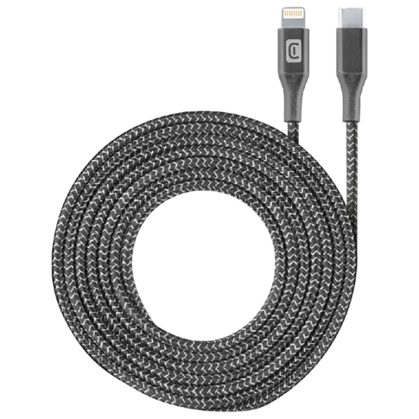 Кабель для телефона Long MFI Cellularline USB Type-C + Lightning 2.5 м / Черный photo 1