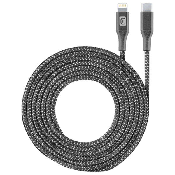 Кабель для телефона Long MFI Cellularline USB Type-C + Lightning 2.5 м / Черный photo 1
