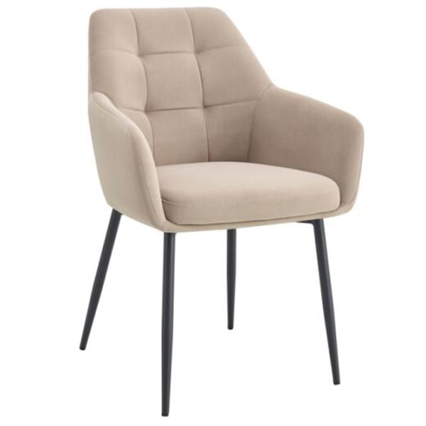 Scaun de bucătărie Fabrik Home Ugo Catifea/ Beige Black photo 1