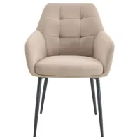 Scaun de bucătărie Fabrik Home Ugo Catifea/ Beige Black photo 2
