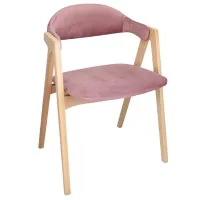 Scaun de bucătărie DecoPrim Logan Emilia Catifea/ Pink Wood