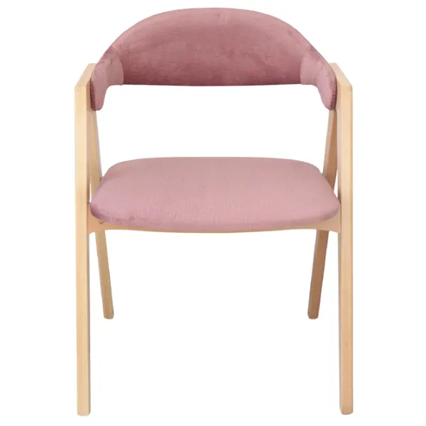 Scaun de bucătărie DecoPrim Logan Emilia Catifea/ Pink Wood photo 3