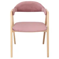 Scaun de bucătărie DecoPrim Logan Emilia Catifea/ Pink Wood photo 3