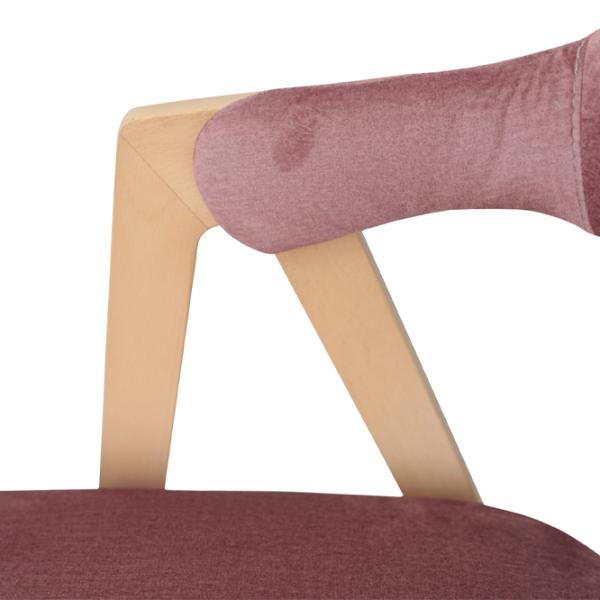 Scaun de bucătărie DecoPrim Logan Emilia Catifea/ Pink Wood photo 4