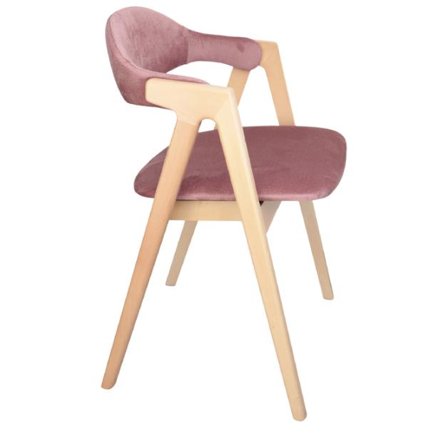 Scaun de bucătărie DecoPrim Logan Emilia Catifea/ Pink Wood photo 6