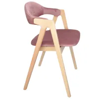 Scaun de bucătărie DecoPrim Logan Emilia Catifea/ Pink Wood photo 6