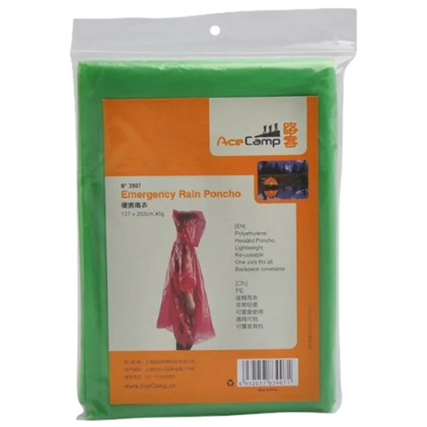 Плащ от дождя AceCamp Emergency Rain Poncho  / Полиэтилен / Дети photo 1