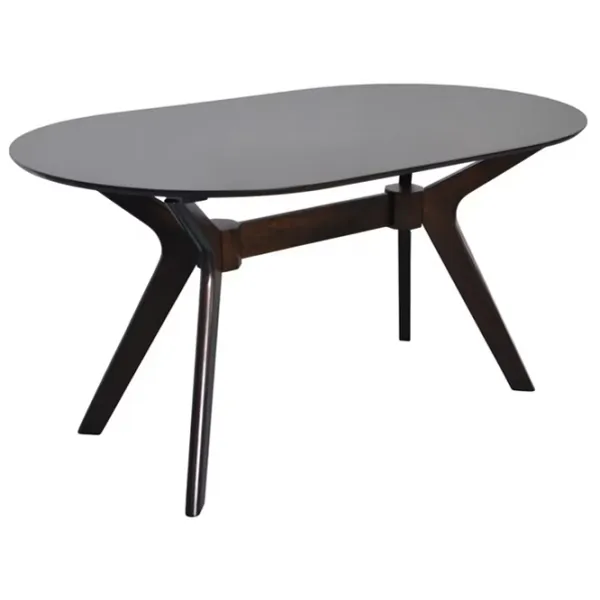 Masă de bucătărie fixă Evelin Raffless Oval MDF/ Chocolate photo 1